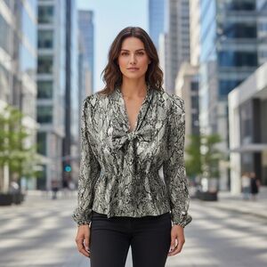 Elegant Snake Print Blouse
